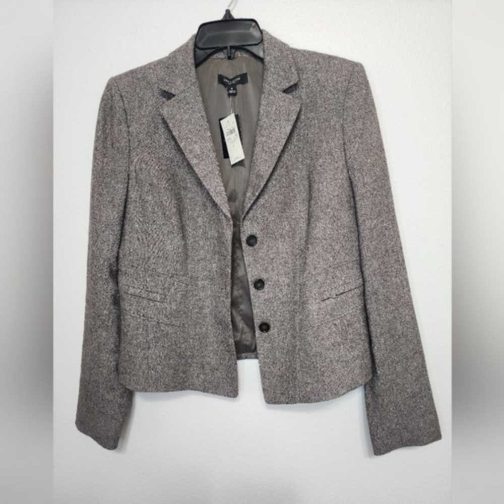NWT Ann Taylor Textured Brown Blazer Wool Rayon Blend
Button Front Blazer Sz 8 - Picture 2 of 12